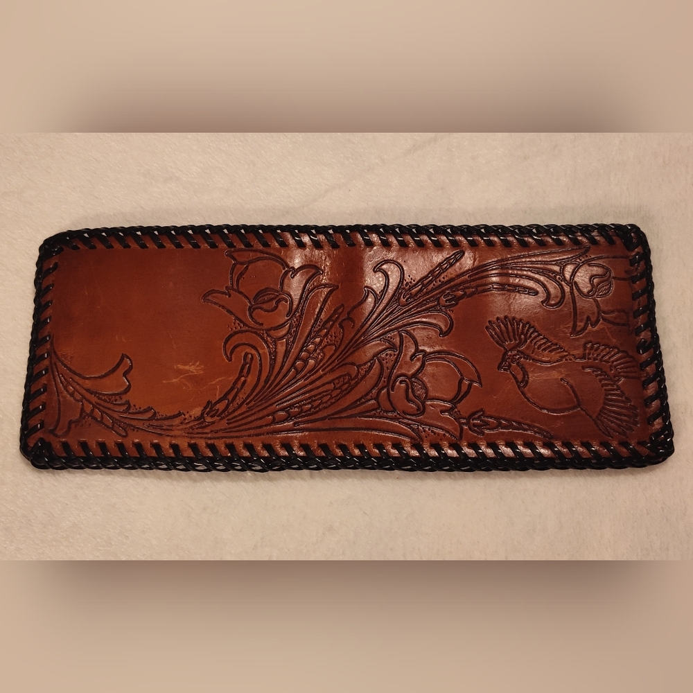 Brown Tooled Leather Belt